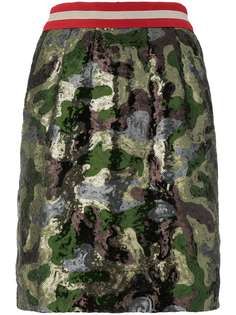 мини-юбка с камуфляжным рисунком из пайеток Bazar Deluxe