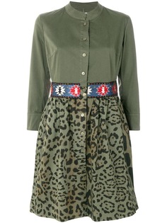 платье-рубашка с вышитым поясом и леопардовым рисунком Bazar Deluxe