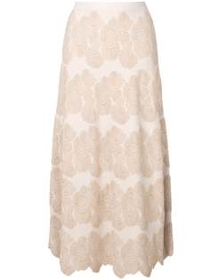юбка миди с цветочной вышивкой D.Exterior