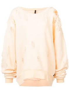 толстовка с потертостями с круглым вырезом под горло Unravel Project