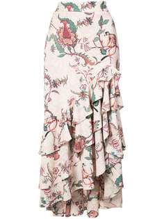 асимметричная юбка с цветочным принтом Patbo