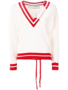 джемпер кроя оверсайз с V-образным вырезом Off-White