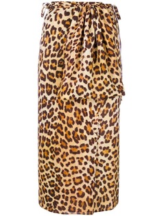 юбка 'Pareo' с леопардовым узором и оборочной отделкой Simonetta Ravizza