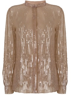 рубашка с отделкой пайетками Alberta Ferretti