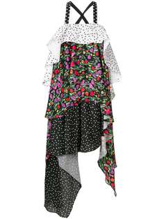 драпированное платье с цветочным принтом Ssheena