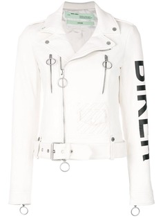 байкерская куртка с принтом Off-White