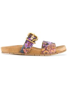 жаккардовые сандалии с цветочным узором Prada