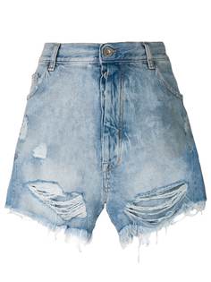 джинсовые шорты с рваными деталями Unravel Project