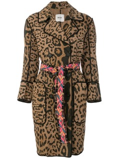 двубортное пальто с леопардовым узором Bazar Deluxe