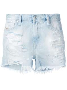 джинсовые шорты с заплаткой и эффектом потертости Diesel