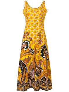 платье-миди с геометрическим принтом William Vintage