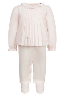 Хлопковый комбинезон с оборками Dior Kids