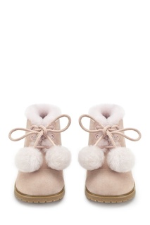 Розовые ботинки из натуральной овчины ZOEY POMPON Age of Innocence
