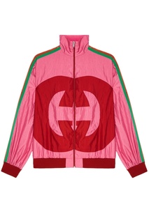 Розовая куртка с монограммой Gucci