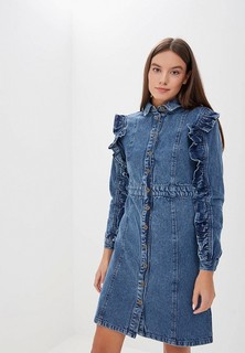 Платье джинсовое LOST INK DENIM SHIRT DRESS WITH FRILL SLEEVE