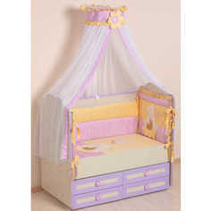 Комплект в кроватку Сдобина Пасечник 7 предметов (фиолетовый) холлофайбер 64