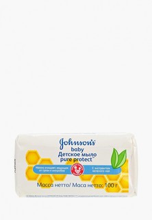 Мыло Johnson & Johnson Johnsons baby Pure Protect антибактериальное, 100 г