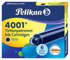 Картридж Pelikan INK 4001 TP/6 (301184) Blue-Black чернила для ручек перьевых (6шт) Пеликан