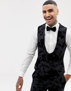 Супероблегающий жилет с набивкой флок Twisted Tailor - Серый