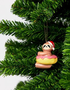 Новогоднее украшение в виде ленивца в пончике Typo - Мульти