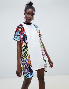 Платье-футболка с цветочным принтом ASOS Made In Kenya - Мульти