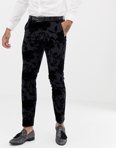 Супероблегающие брюки с набивкой флок Twisted Tailor - Серый