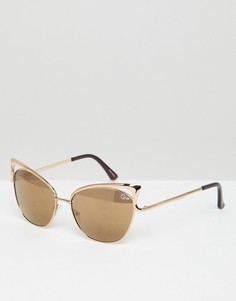 Золотистые солнцезащитные очки кошачий глаз Quay Australia - Золотой