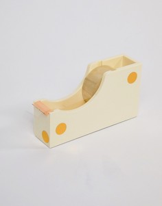 Золотистый диспенсер для клейкой ленты в горошек Kate Spade - Мульти