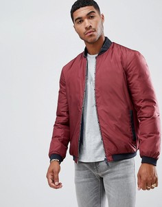 Бордовый бомбер на молнии с логотипом Armani Exchange - Красный