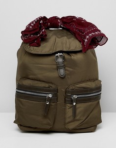 Нейлоновый рюкзак цвета хаки Pull&Bear - Зеленый Pull&;Bear