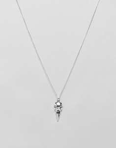 Серебристое ожерелье с подвеской 7X - Серебряный