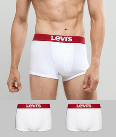 Комплект из 2 пар боксеров-брифов с контрастным поясом Levis - Белый