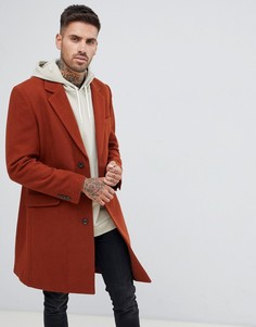 Пальто с добавлением шерсти ASOS DESIGN - Оранжевый