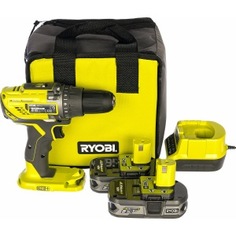 Компактная дрель-шуруповерт ryobi r18dd3-225s