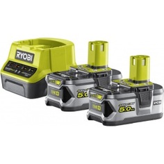 Аккумулятор ryobi one+ rc18120-250 (18 в; 5.0 а*ч; li-ion) 2 шт. + зарядное устройство rc18120