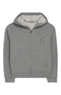 Хлопковый кардиган на молнии с капюшоном Ermanno Scervino