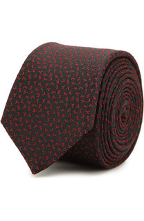 Шелковый галстук с принтом Saint Laurent