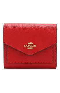 Кожаный кошелек на кнопке Coach