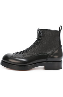 Высокие кожаные ботинки с тиснением Dsquared2