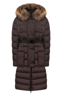 Пуховик с меховой отделкой капюшона Moncler