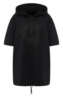 Пуловер c коротким рукавом и капюшоном Versace