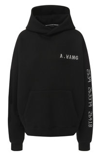 Хлопковый пуловер с капюшоном Alexander Wang