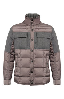 Пуховая куртка на молнии с воротником-стойкой Moncler