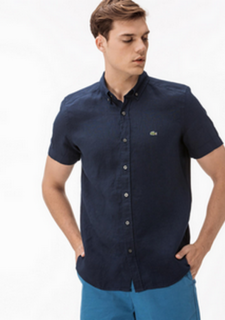 Мужская льняная рубашка Lacoste Slim Fit