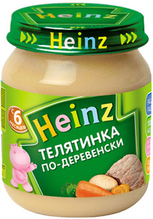 Пюре Heinz Heinz Телятинка по-деревенски (с 6 месяцев) 120 г, 1шт.