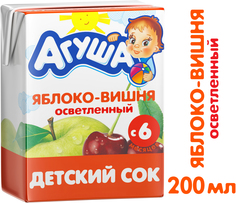 Сок Агуша Агуша Яблоко и вишня с 5 мес. 200 мл, 1шт.