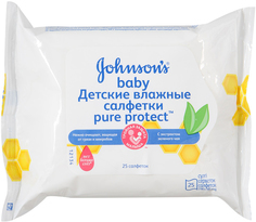 влажные салфетки Johnsons baby Pure protect 25 шт., 1шт.