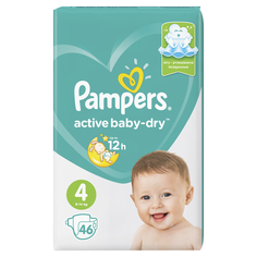 Подгузники Pampers Pampers Active Baby-Dry 4 (9-14 кг) 46 шт, 1шт.