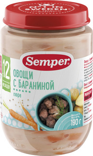 Пюре Semper Semper Овощи с бараниной (с 12 месяцев) 190 г, 1шт.