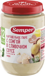 Пюре Semper Semper Картофель с семгой в сливочном соусе ( с 12 месяцев) 190 г, 1шт.